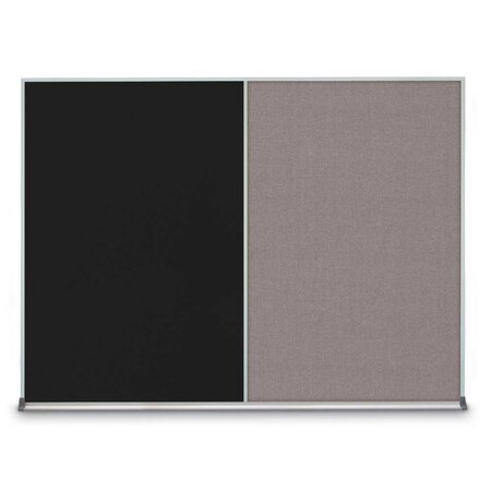 United Visual Products Triple Door Radius Plus Corkboard, 72" x UV8005PLUS-BLACK-ULTMAR